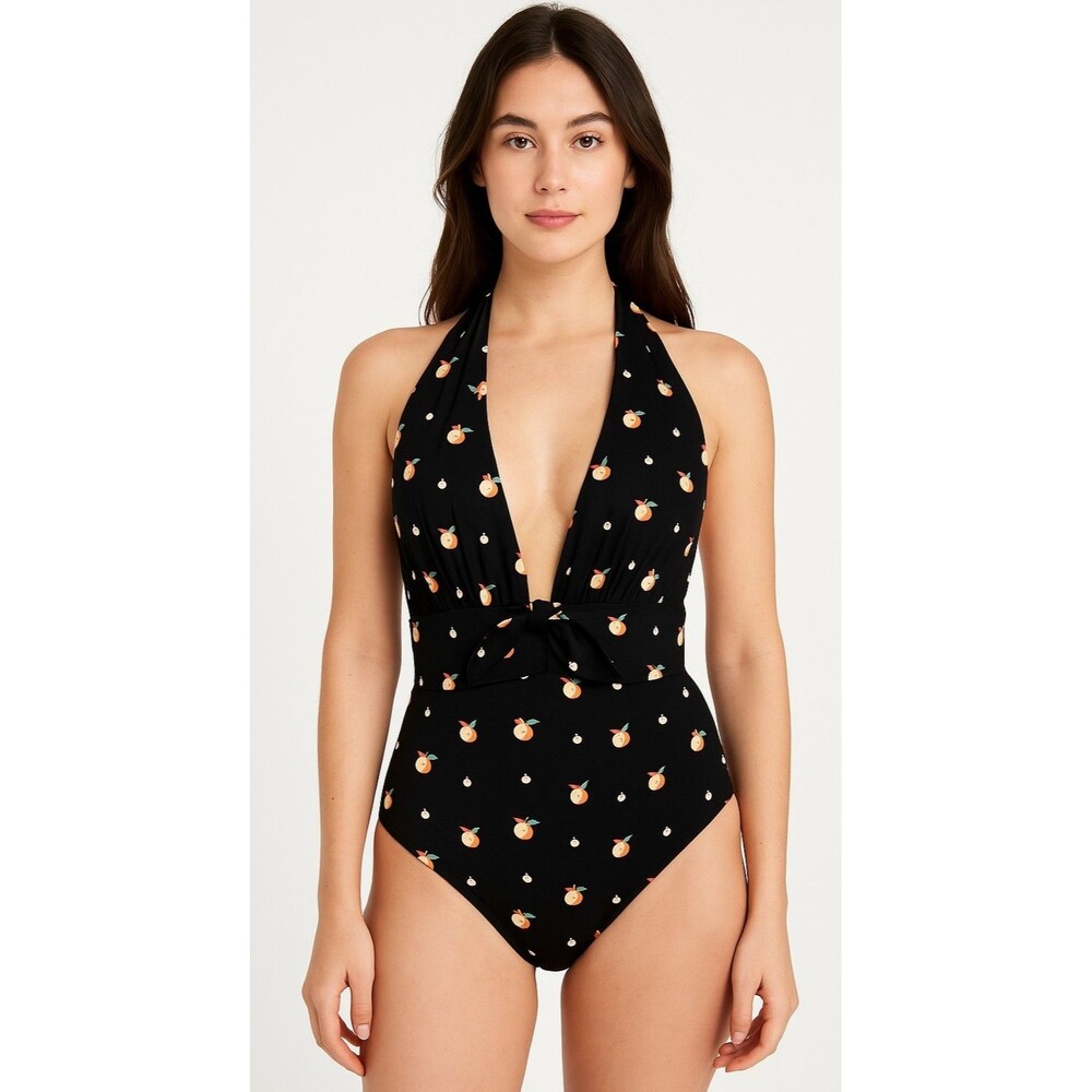 WeWoreWhat One Piece Halter XL NWT Black Floral We Wore What Swimwear Feminine